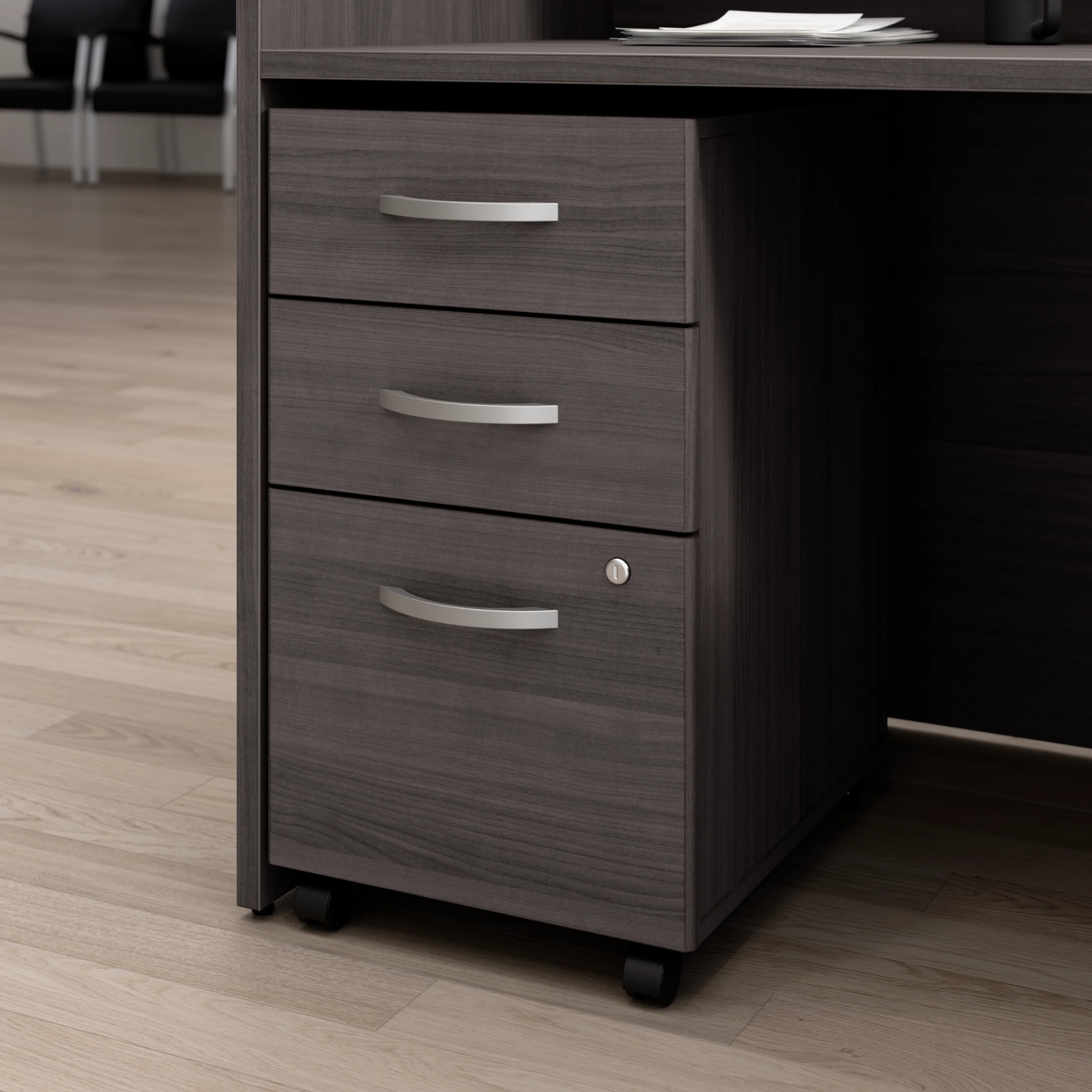 Arrive 3 Drawer Mobile File Cabinet - Assembled - Image 6