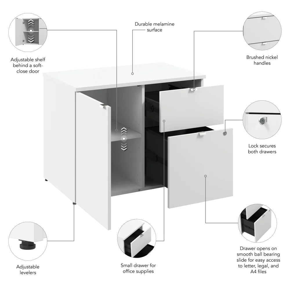 Stratus 30W Office Storage Cabinet with Drawers - Image 12