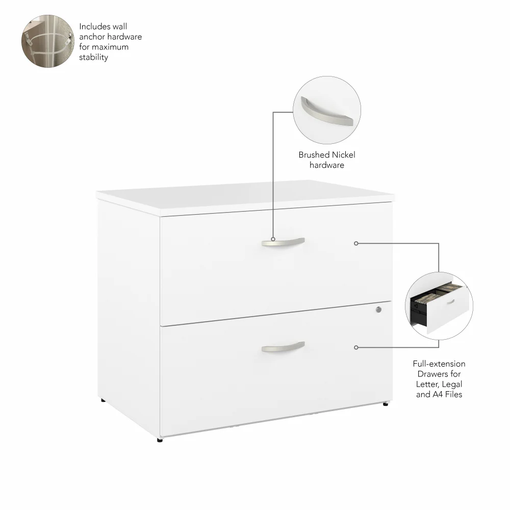 Hybrid 2 Drawer Lateral File Cabinet - Assembled - Image 36