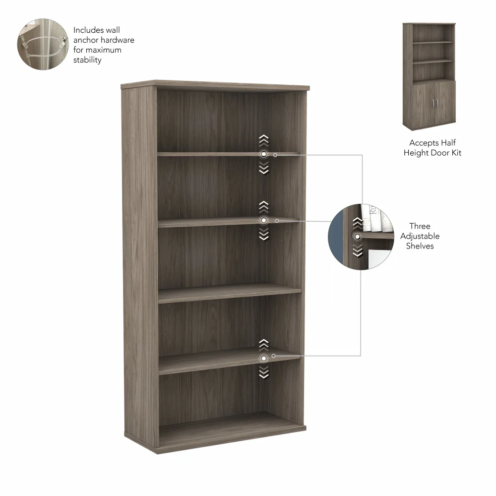 Studio C Tall 5 Shelf Bookcase - Image 16