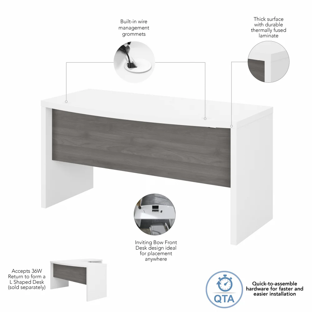 Echo 60W Bow Front Desk - Image 32
