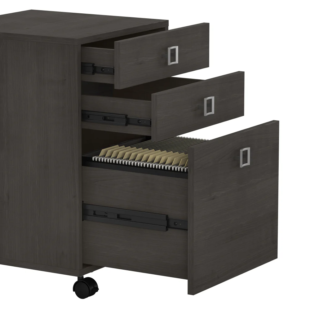 Echo L Shaped Bow Front Desk with Mobile File Cabinet - Image 24