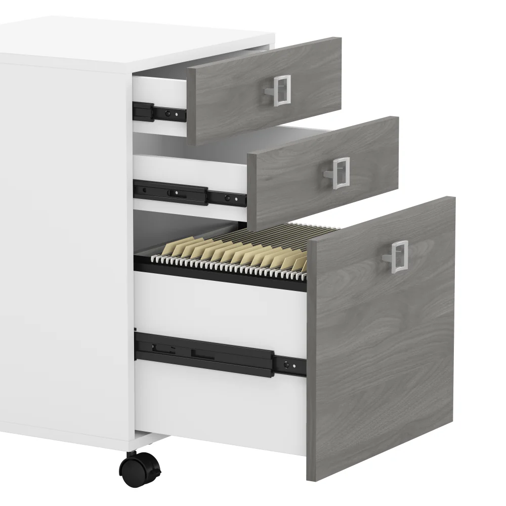 Echo Bow Front Desk and Credenza with Mobile File Cabinet - Image 24