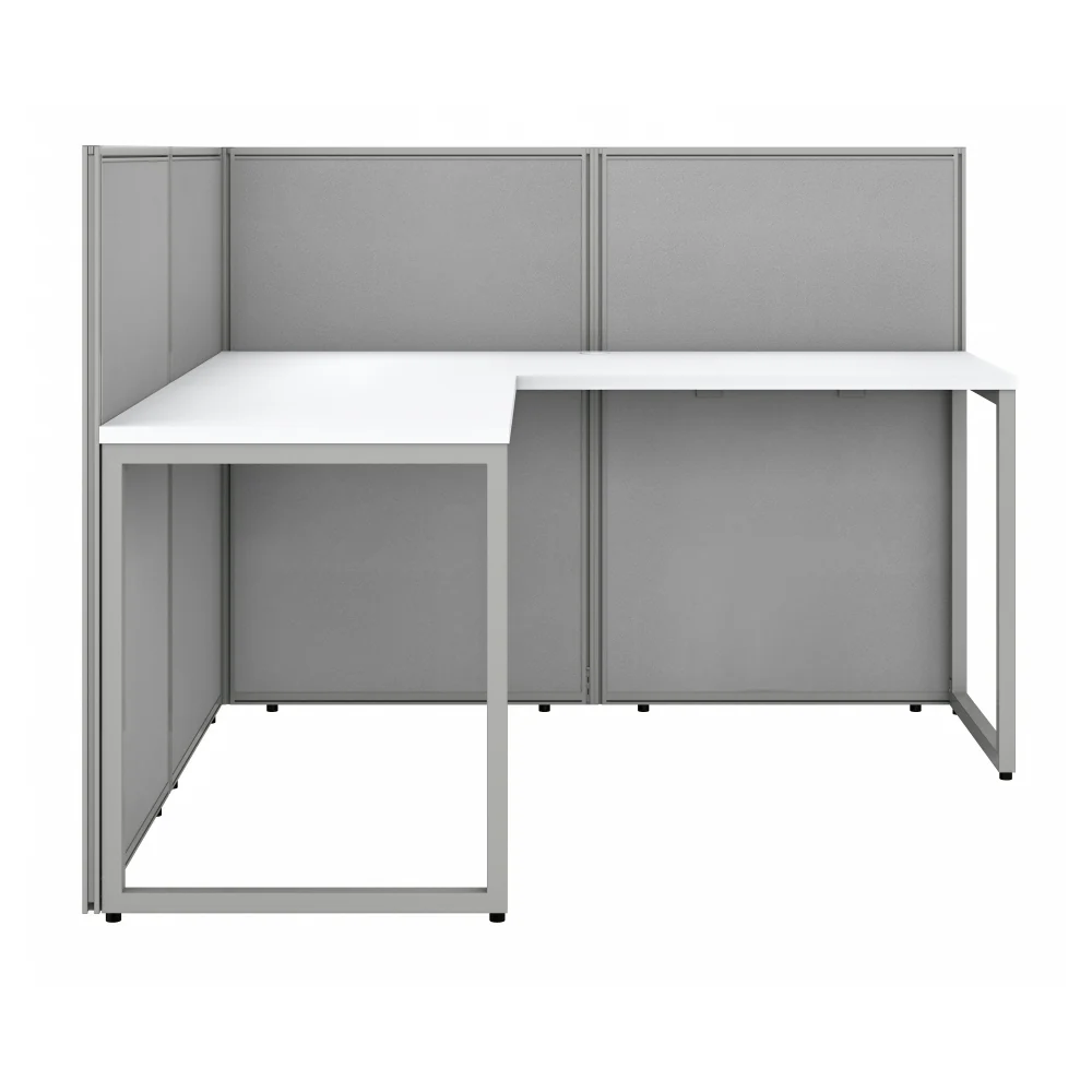 Easy Office 60W L Shaped Cubicle Desk Workstation with 45H Panels - Image 7