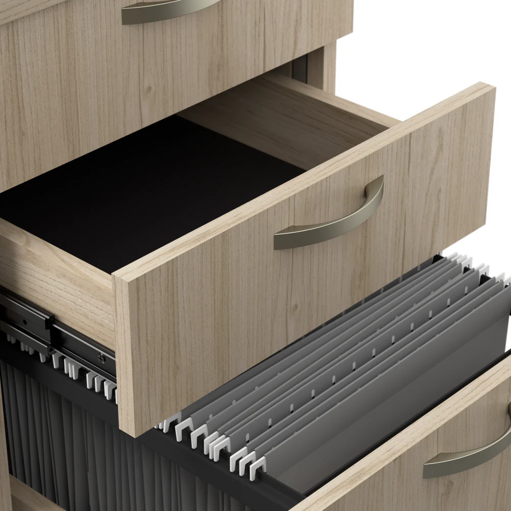 Easy Office 60W Cubicle Desk with File Cabinet and 45H Closed Panels Workstation - Image 12