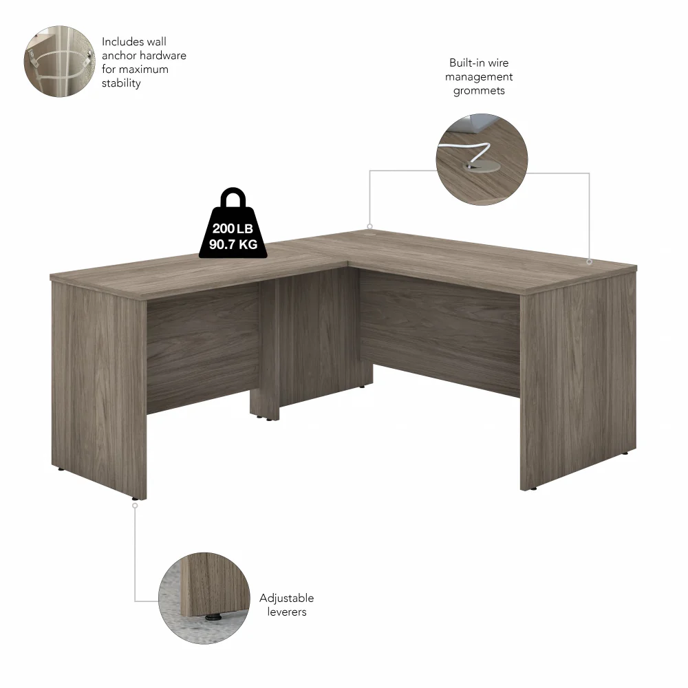 Studio C 60W x 30D L Shaped Desk with 42W Return - Image 13