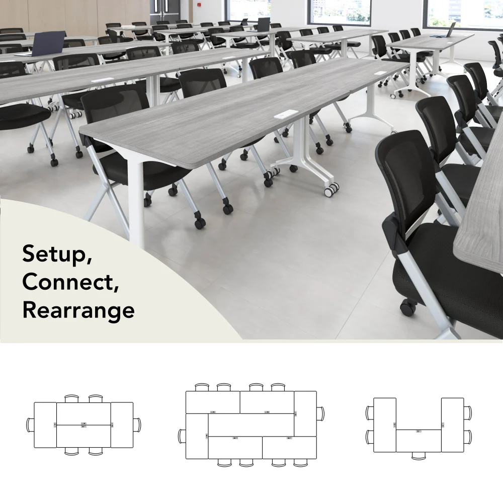 Synergy 60-inch Rectangle Modular Office Conference Table - Image 11
