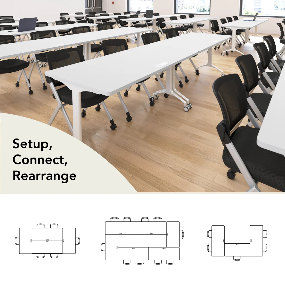 Synergy 60-inch Rectangle Modular Office Conference Table - Image 18