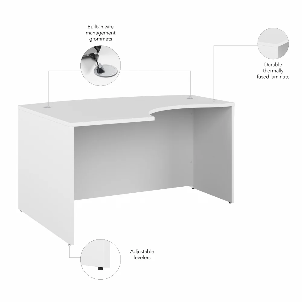 Studio C 60W x 43D Left Hand L-Bow Desk Shell - Image 7