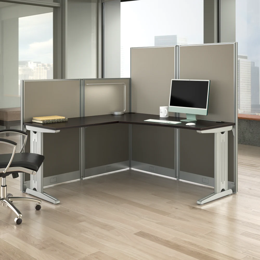 Office in an Hour 65-inch L Shaped Cubicle Desk - Image 19