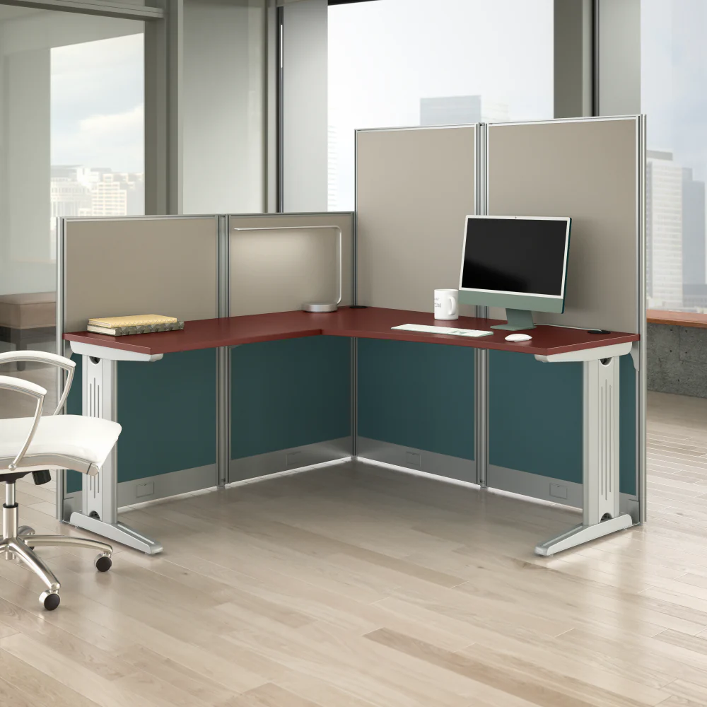 Office in an Hour 65-inch L Shaped Cubicle Desk - Image 28