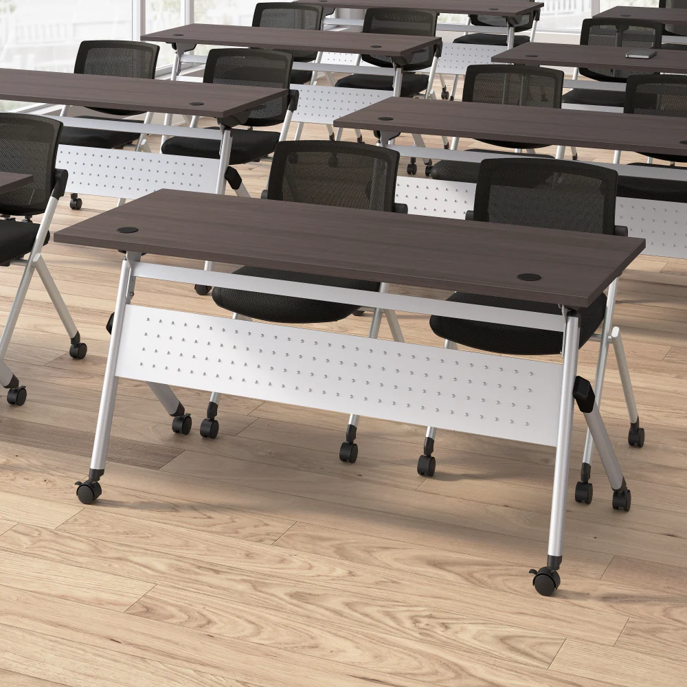 Envision 72W Folding Training Table with Powered Grommets and 2 Chairs - Image 4