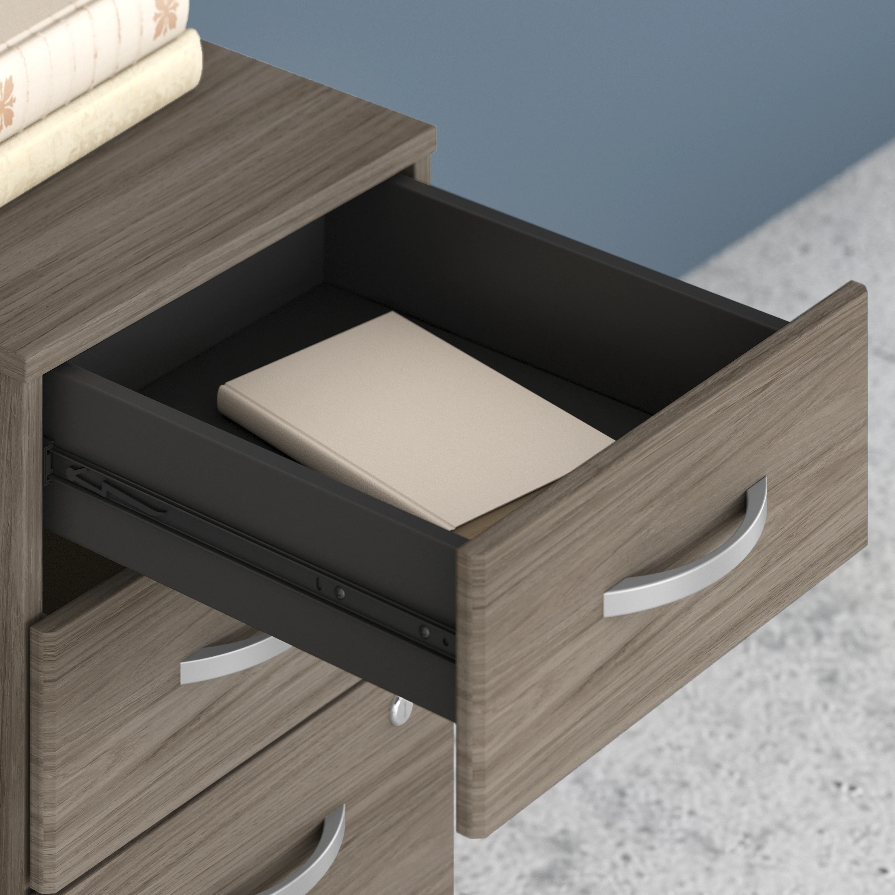 Studio C 72W x 36D U Shaped Desk with Hutch and Mobile File Cabinet - Image 3